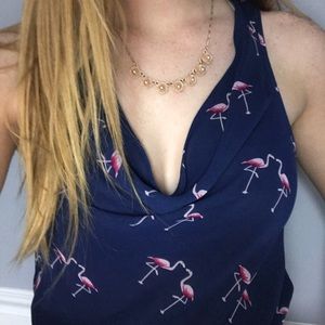 Navy blue flamingo dress